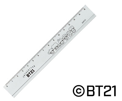 BT21 アルミ15cm定規 シルバー[CRUX068570]