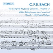 ߥ塦ѡ/C.P.E.Bach Keyboard Concertos Vol.17 / Miklos Spanyi, Petri Tapio Mattson, Opus X[BIS1687]