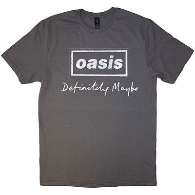 Oasis/Definitely Maybe Distressed Text Logo T CHARCOAL GREY/S[NONE]