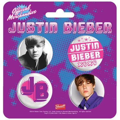 Justin Bieber 缶バッジ4個セット ジャスティン・ビーバー Button Pack
