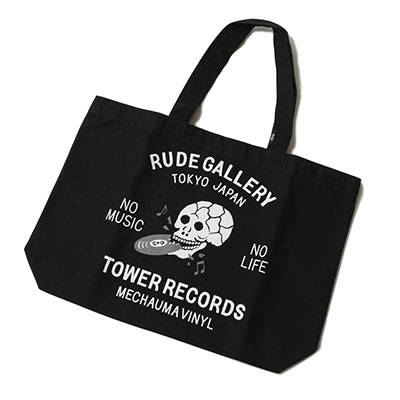 RUDE GALLERY × TOWER RECORDS トートバッグ ブラック