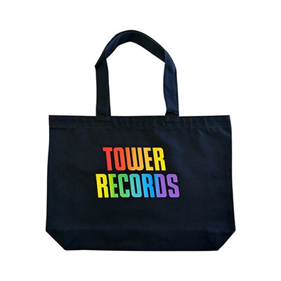 TOWER RECORDS トートバッグ RAINBOW ブラック