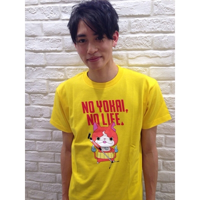 妖怪ウォッチ T Shirt ジバニャン 大人用 Yellow Sサイズ