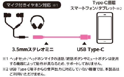 ELECOM イヤホン・ヘッドホン用 USB Type-C変換ケーブル/ブラック