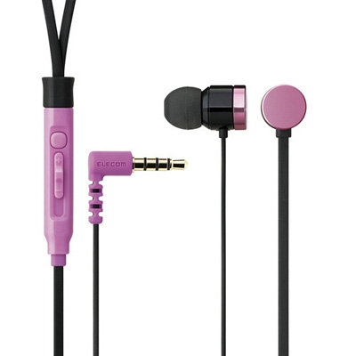 Elecom スマートフォン用ヘッドホン 3 5f4極 マイク有 ステレオ カナル Pink Pink Pink ピンク1 ビビッドピンク ブラック