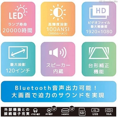 VERSOS DVDプレーヤー内蔵LEDプロジェクター VS-MA001