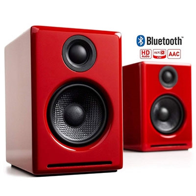 Audioengine 超小型 Bluetooth パワードスピーカー A2+(2台セット)/Red