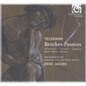 Telemann: Brockes Passion / Rene Jacobs, Akademie fur Alte Musik Berlin, RIAS Kammerchor, Birgitte Christensen, Daniel Behle, etc Telemann: Brockes Passion / Rene Jacobs, Akademie fur Alte Musik Berlin, RIAS Kammerchor, Birgitte Christensen, Daniel Behle, etc