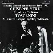 Verdi: Requiem, Te Deum / Toscanini, Milanov, et al