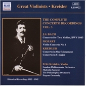 Kreisler: Complete Concerto Recordings, Volume 3