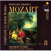 Mozart: Complete Piano Works Vol.8 -Thema KVAnh.38, 6 Deutsche Tanze KV.509, 10 Variations on a Theme by Gluck KV.455, etc (6/2006, 3/2007) / Siegbert Rampe(fp/clavichord/cemb) Mozart: Complete Piano Works Vol.8 -Thema KVAnh.38, 6 Deutsche Tanze KV.509, 10 Variations on a Theme by Gluck KV.455, etc (6/2006, 3/2007) / Siegbert Rampe(fp/clavichord/cemb)