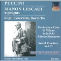 Puccini : Manon Lescaut / Gigli , Simonetto & RAI Milano Orchestra & Cho