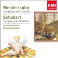 Mendelssohn: Symphony No.4 Op.90 "Italian"; Schubert: Symphony No.9 D.944 "Great"/ Klaus Tennstedt(cond), BPO