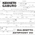 Kenneth Gaburo: Lingua II -Maledetto, Antiphony VIII