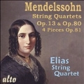 メンデルスゾーン: 弦楽四重奏曲第2番、第6番、弦楽四重奏のための4つの小品 Op.81