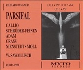 WAGNER:PARSIFAL:WOLFGANG SAWALLISCH(cond)/TIMO CALLIO(T)/U.SCHROEDER-FEINEN(S)/ETC