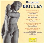 Britten: Seven Sonnets of Michelangelo, etc / Pears, et al