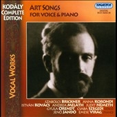 Kodaly: Art Songs for Voice and Piano -Enekszo Songs on Folk Poems Op.1, 3 Songs on Poems by Bela Balazs Op.Posth, etc (11/21/2007-9/1/2008)