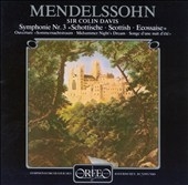 Mendelssohn: Symphony no 3, etc / Davis, Bavarian RSO