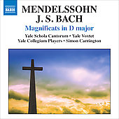 Mendelssohn: Magnificat in D major; J.S.Bach: Magnificats BWV.243, etc / Simon Carrington, Yale Collegium Players, etc Mendelssohn: Magnificat in D major; J.S.Bach: Magnificats BWV.243, etc / Simon Carrington, Yale Collegium Players, etc
