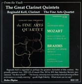 FROM THE VAULT:THE GREAT CLARINET QUINTETS:MOZART/BRAHMS:REGINALD KELL(cl)/THE FINE ARTS QUARTET