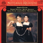 Franz Anton Hoffmeister Notturnos (Quintets) for Oboe, Violin, Two Violas, Horn &Bassoon[TUDOR7124]