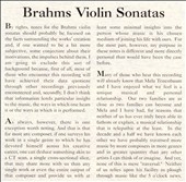 Brahms: Violin Sonatas