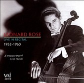 Live in Recital 1953 - 1960 / Leonard Rose(vc), Frank Iogha(p)