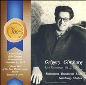 GRIGOLY GINZBURG LIVE RECORDINGS VOL.2 CD3:SCHUMANN/BEETHOVEN/LISZT/CHOPIN/GINSBURG