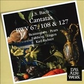 J.S.Bach: Cantatas BWV.67, BWV.108, BWV.127 / Karl Richter(cond), Members of the Orchestra of the Munich State Orchestra, Antonia Fahberg(S), Lilian Benningsen(A), Peter Pears(T), Keith Engen(Bs)