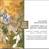 Monteverdi: Vespro della Beata Vergine / Nikolaus Harnoncourt(cond), Vienna Concentus Musicus, Felicity Palmer(S), Margaret Marshall(S), Philip Langridge(T), Thomas Hampson(Br), etc  