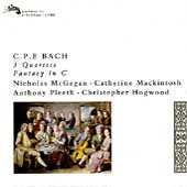 CPE Bach: 3 Flute Quartets, Fantasy in C / McGegan, et al