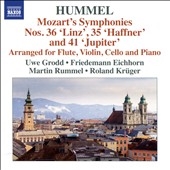 Hummel: Mozart's Symphonies Nos. 36 "Linz", 35 "Haffner" and 41 "Jupiter" Hummel: Mozart's Symphonies Nos. 36 "Linz", 35 "Haffner" and 41 "Jupiter"