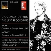J.S.Bach: Violin Concerto No.2 BWV.1042, Partita for Violin Solo No.2 BWV.1004; Mozart: Violin Concerto No.3 K.216 (1947-59) / Gioconda de Vito(vn), Rafael Kubelik(cond), LSO, RPO