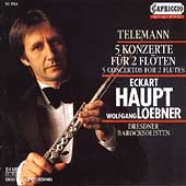 Telemann: 5 Concertos for 2 Flutes / Haupt, Loebner