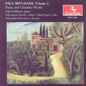 PAUL BEN-HAIM VOL.2 -PIANO & CHAMBER WORKS:MUSIC FOR PIANO OP.53/VARIATIONS ON A HEBREW MELODY OP.22/CHAMSIN/ETC:GILA GOLDSTEIN(p)/YEHONATAN BERICK(vn)/ETC PAUL BEN-HAIM VOL.2 -PIANO & CHAMBER WORKS:MUSIC FOR PIANO OP.53/VARIATIONS ON A HEBREW MELODY OP.22/CHAMSIN/ETC:GILA GOLDSTEIN(p)/YEHONATAN BERICK(vn)/ETC