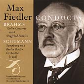 Brahms: Violin Concerto;  Schumann: Symphony no 1 / Fiedler