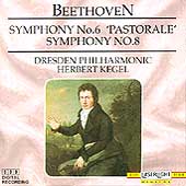 Beethoven: Symphonies no 6 & 8 / Kegel, Dresden Philharmonic