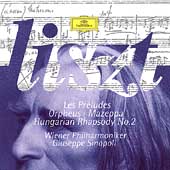 Liszt: Symphonic Poems No.3, No.4, No.6, Hungarian Rhapsody No.2 / Giuseppe Sinopoli(p), Vienna Philharmonic Orchestra