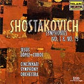 Shostakovich: Symphonies no 1 & 15 /Lopez-Coboz, Cincinnati SO