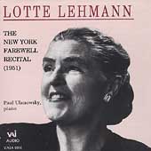 Lotte Lehmann - The New York Farewell Recital (1951)