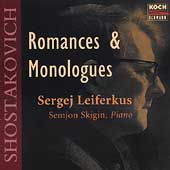 Shostakovich: Romances & Monologues / Leiferkus, Skigin