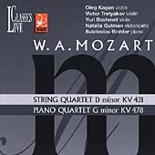Mozart: String Quartet K 421, Piano Quartet K 478