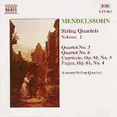Mendelssohn: String Quartets Vol. 1