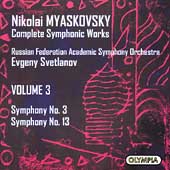 Myaskovsky: Complete Symphonic Works Vol 3 /Svetlanov, et al