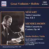 Great Violinists - Heifetz - Mozart, Mendelssohn: Concertos
