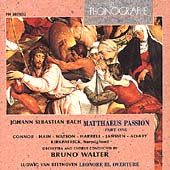 Bach: St Matthew Passion Part One, etc / Bruno Walter, et al