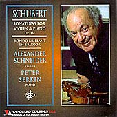 Schubert: Sonatinas for Violin and Piano / Schneider, et al