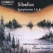 Sibelius: Symphonies no 1 & 4 / Osmo Vaenskae, Lahti Symphony