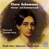 Clara Schumann:Piano and Chamber Music -Deuxieme Scherzo Op.14/3 Romances Op.21/etc (1999):Micaela Gelius(p)/Sreten Krstic(vn)/Stephan Haack(vc)